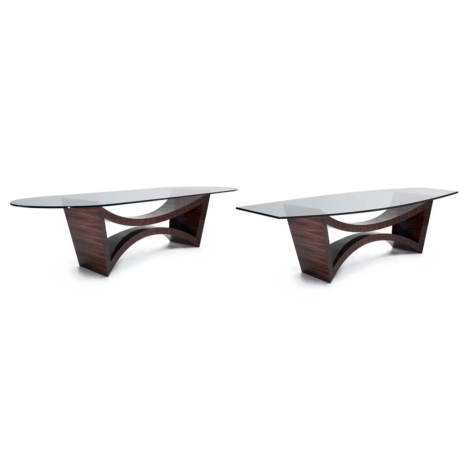 Contemporary table - C1390 - ANNIBALE COLOMBO - ebony / crystal