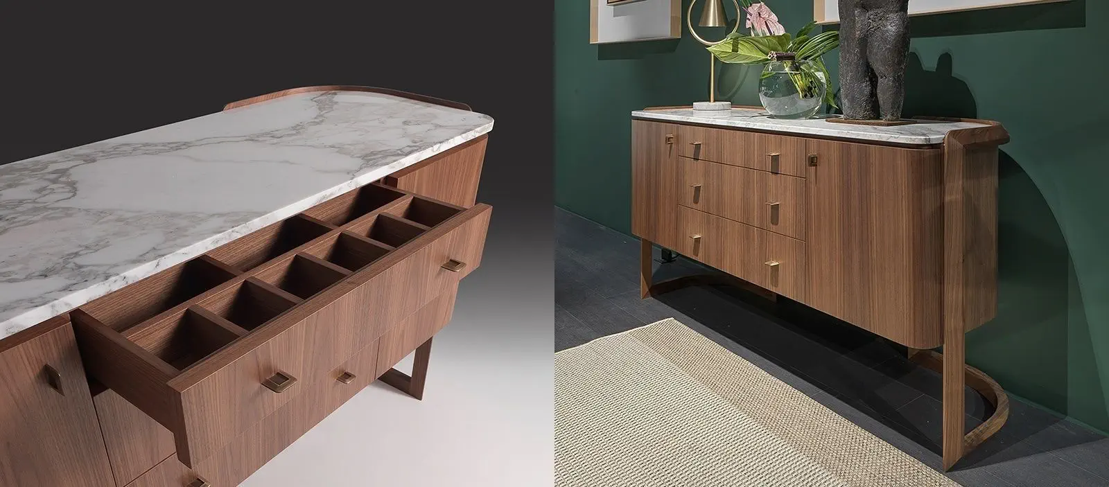 Contemporary chest of drawers - Amedeo - ANNIBALE COLOMBO - walnut