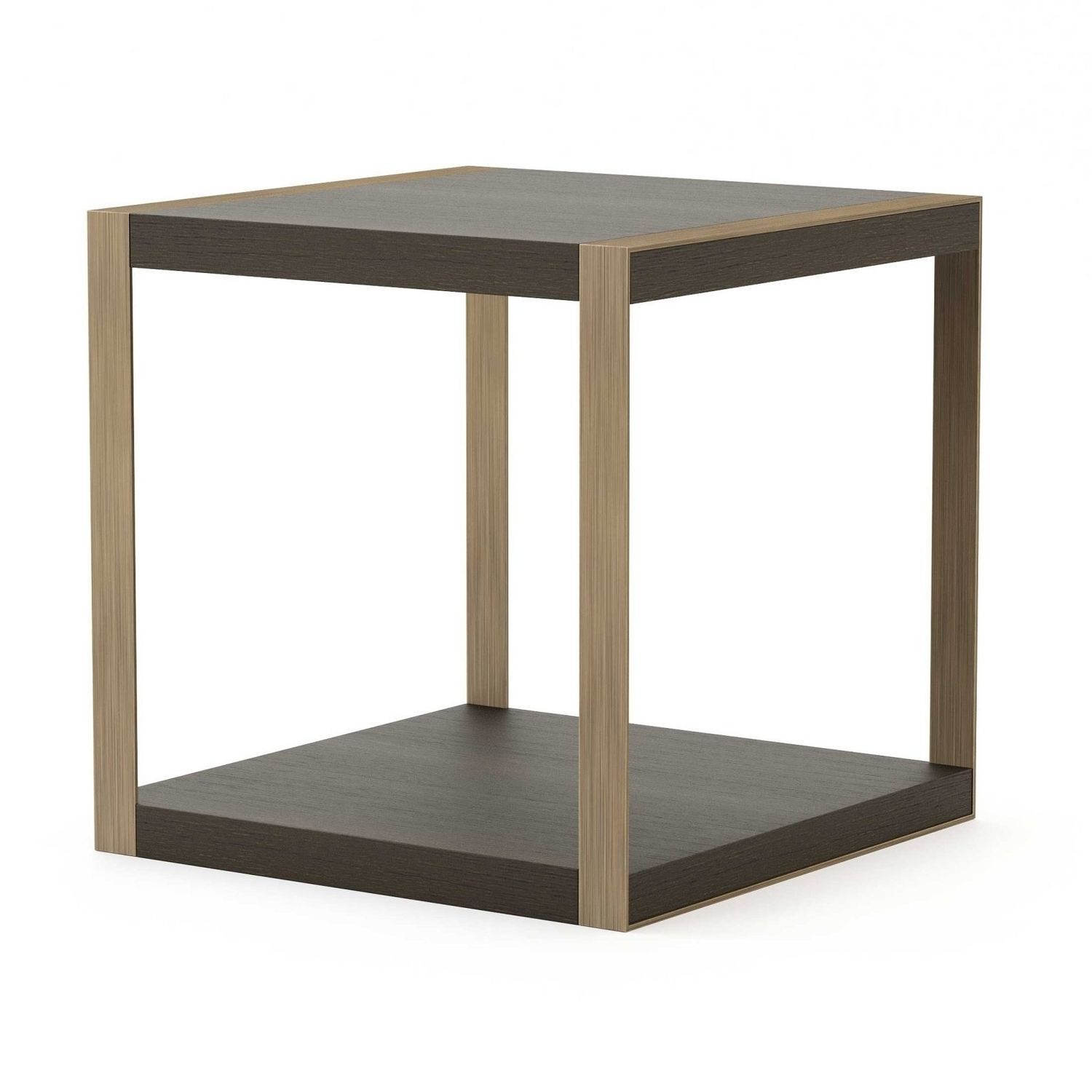 Contemporary side table - Empire - Stylish Club - wood veneer / brass ...