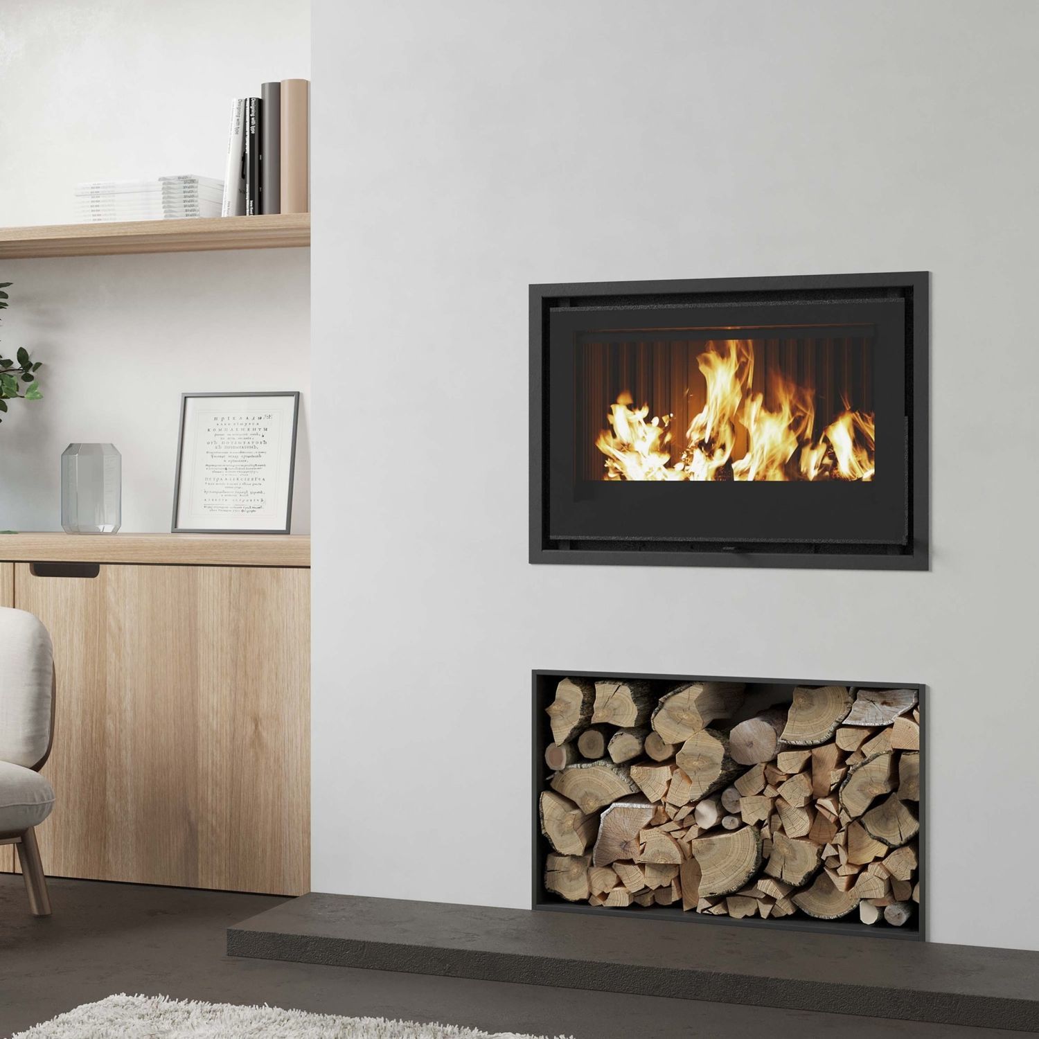 Wood-burning fireplace insert - VISTA700I - Dovre - cast iron / metal