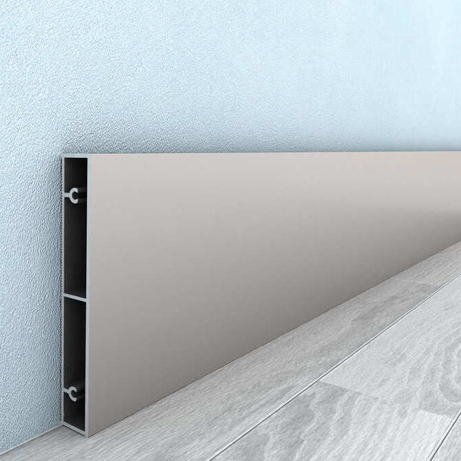 Silver-colored baseboard - FALKIT® - Alu-Stock SA - alloy / aluminum ...