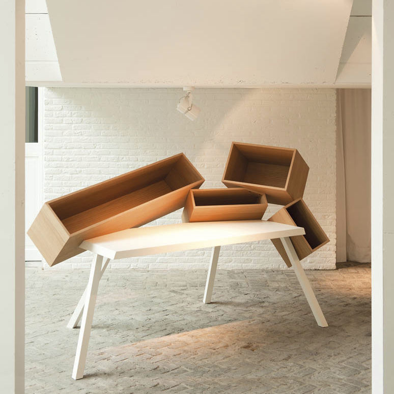 Original design desk - OVERDOSE - BULO - oak / MDF / plywood