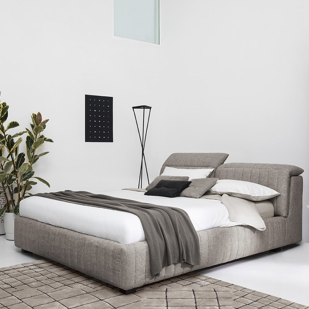 Double bed - portland - calligaris - contemporary / upholstered / with ...