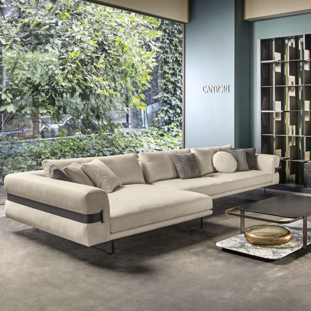 Modular sofa - Valley - CANTORI - corner / contemporary / beige