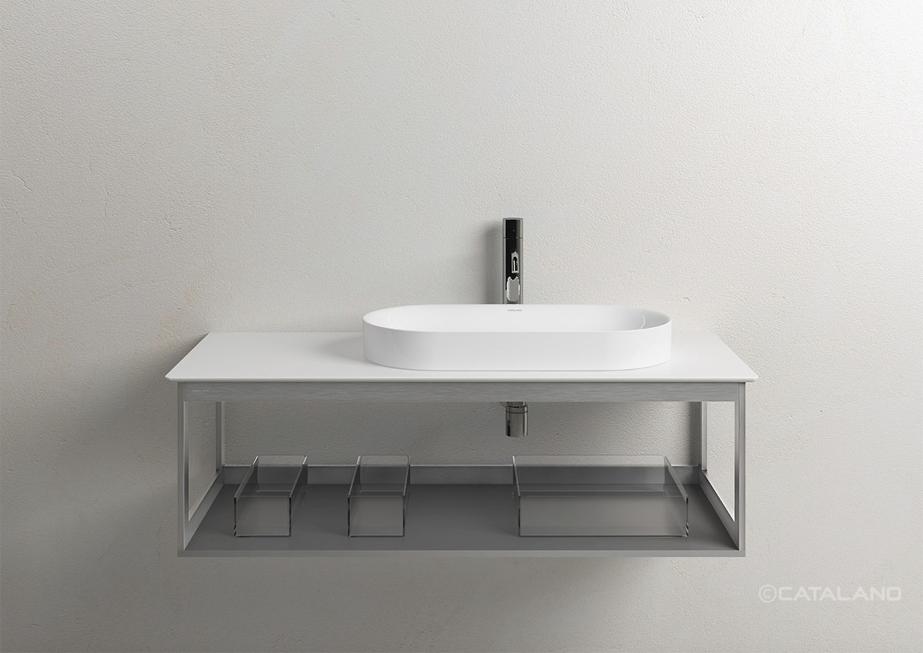 Countertop washbasin - HORIZON 70X35 - CATALANO - ceramic / oval