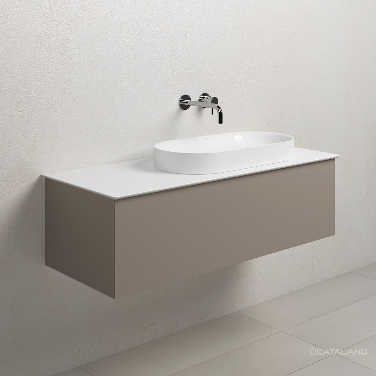 Countertop washbasin - HORIZON 70X35 - CATALANO - ceramic / oval