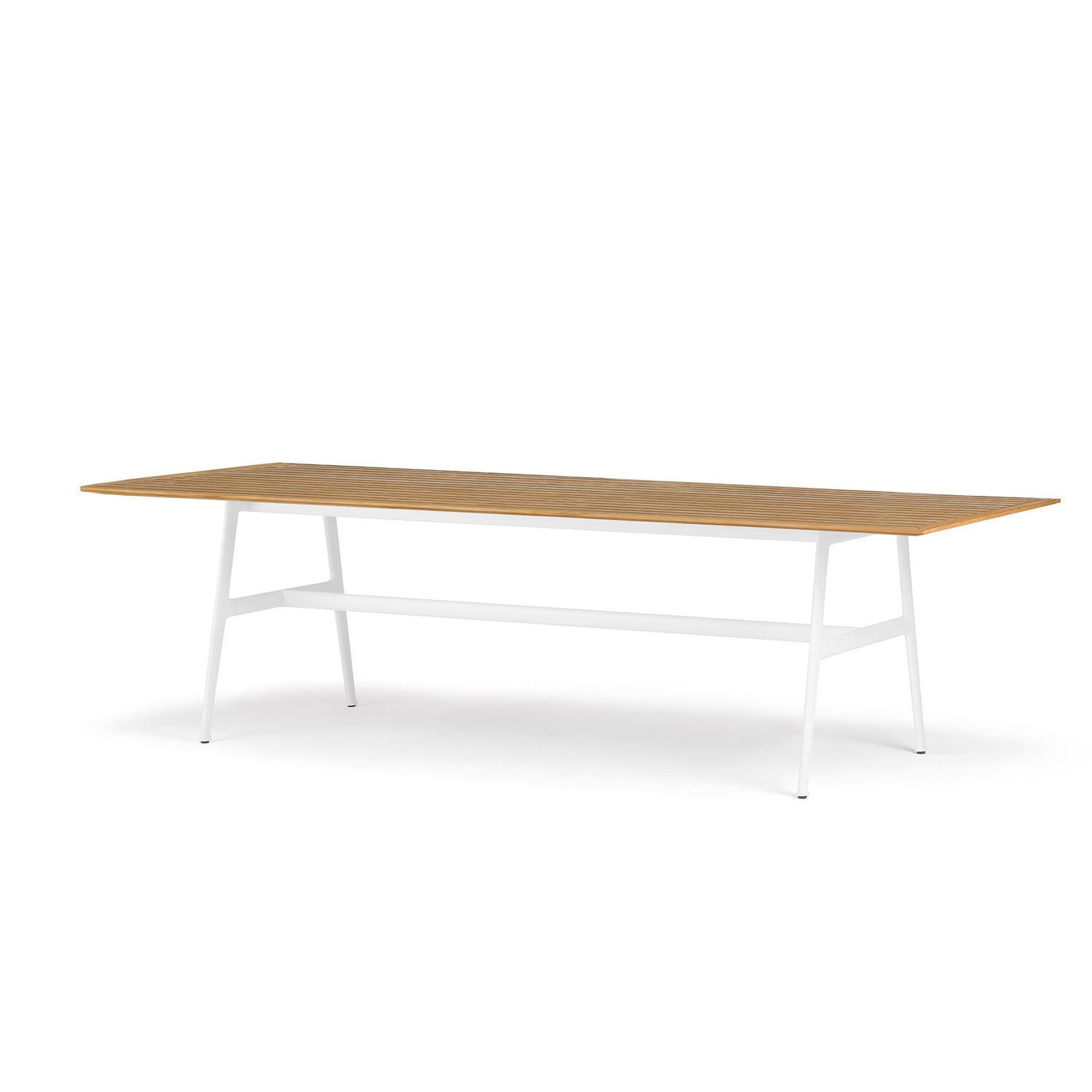 Contemporary dining table - SEAX - DEDON GmbH - teak / aluminum base ...