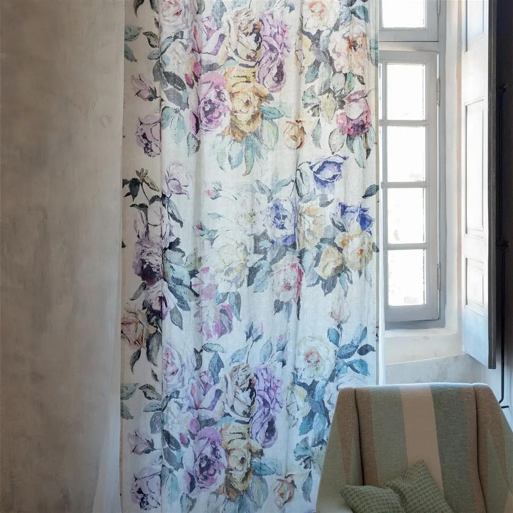 Upholstery fabric - VIOLA - DESIGNERS GUILD - for curtains / floral pattern  / linen