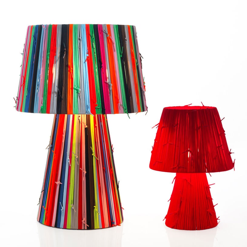 Table lamp SHOELACES METALARTE fabric / contemporary / gray