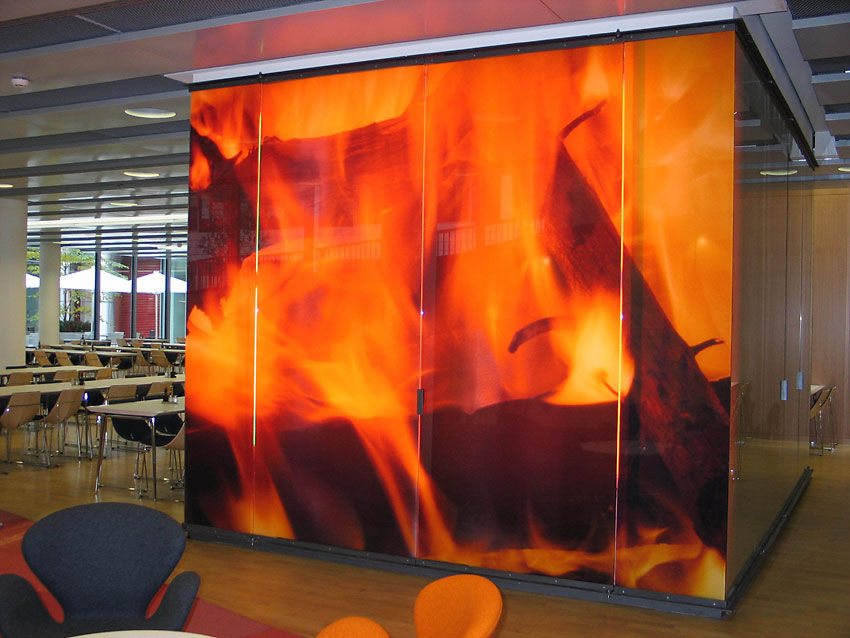 Tempered Glass Panel Safety Fire Protection Patterned Cube