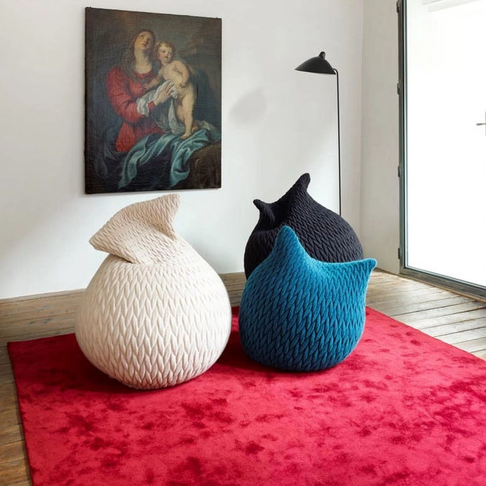 Contemporary bean bag - SLUMBER - casalis - fabric / gray / blue