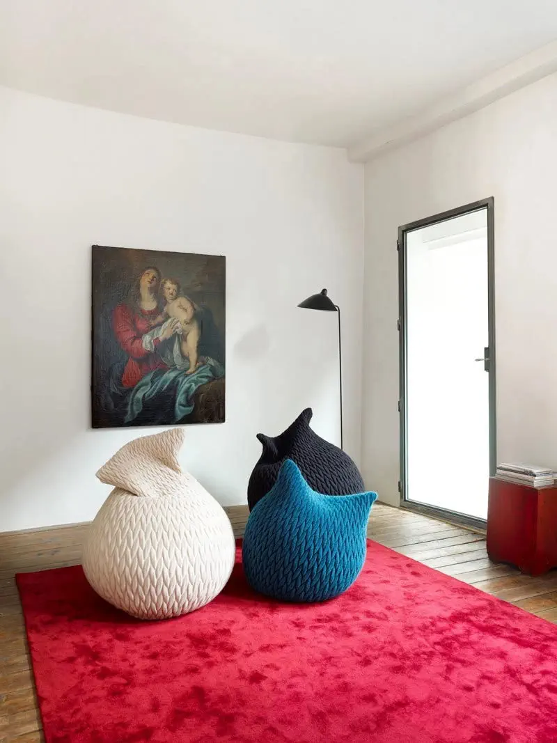 Contemporary bean bag - SLUMBER - casalis - fabric / gray / blue