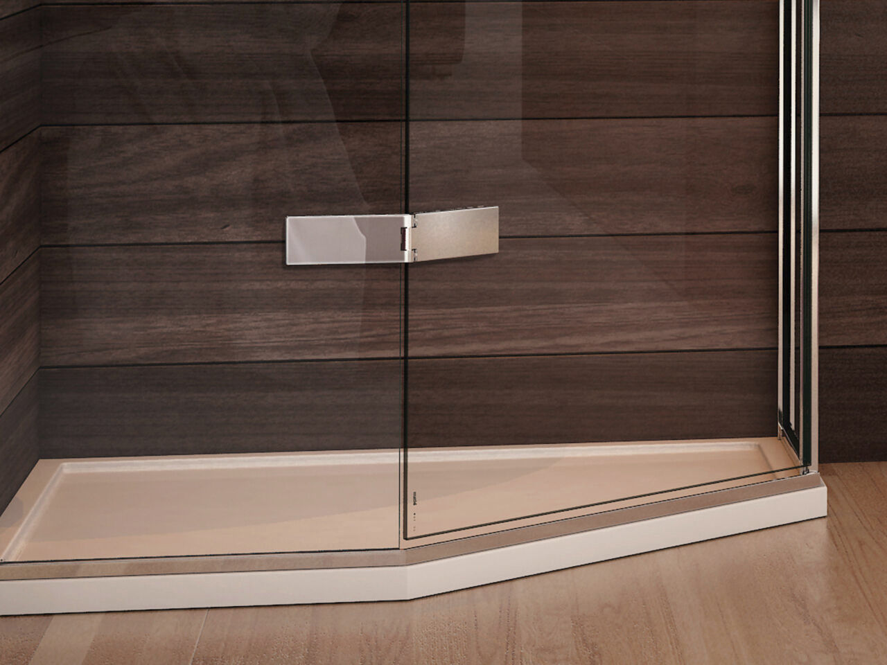 Corner shower tray CLQ matki showering raised / acrylic / nonslip