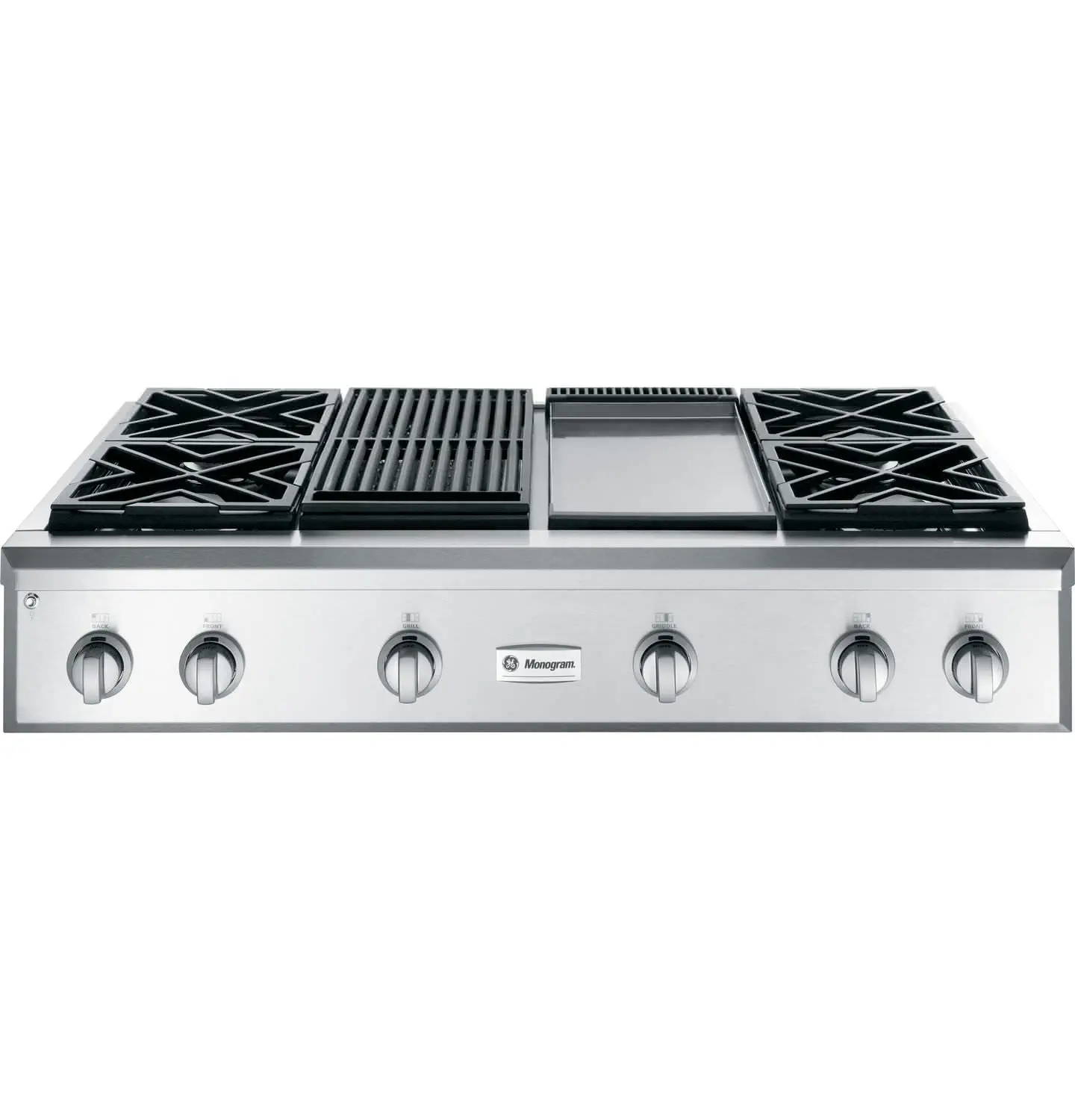 Gas cooktop - ZGU484NGPSS - Monogram - commercial / 6 burner