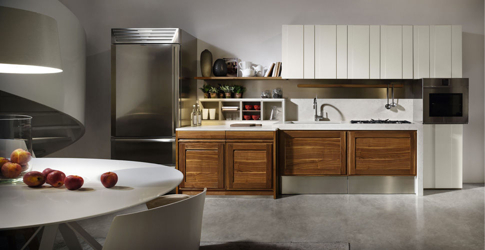 Contemporary kitchen - CANALETTO - L'OTTOCENTO - walnut / handleless