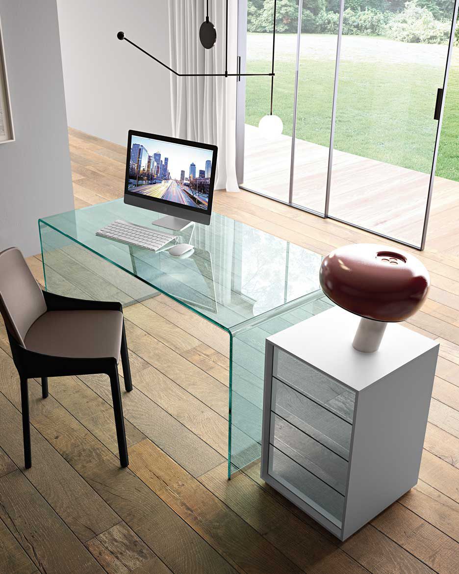 Contemporary desk - RIALTO - FIAM ITALIA - glass / custom / home office