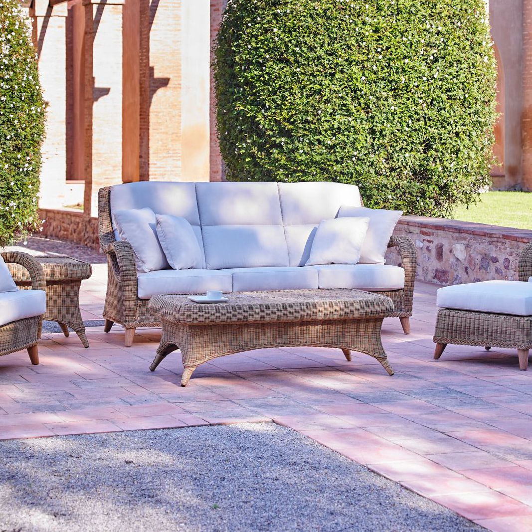 Traditional coffee table KENYA POINT tempered glass / synthetic