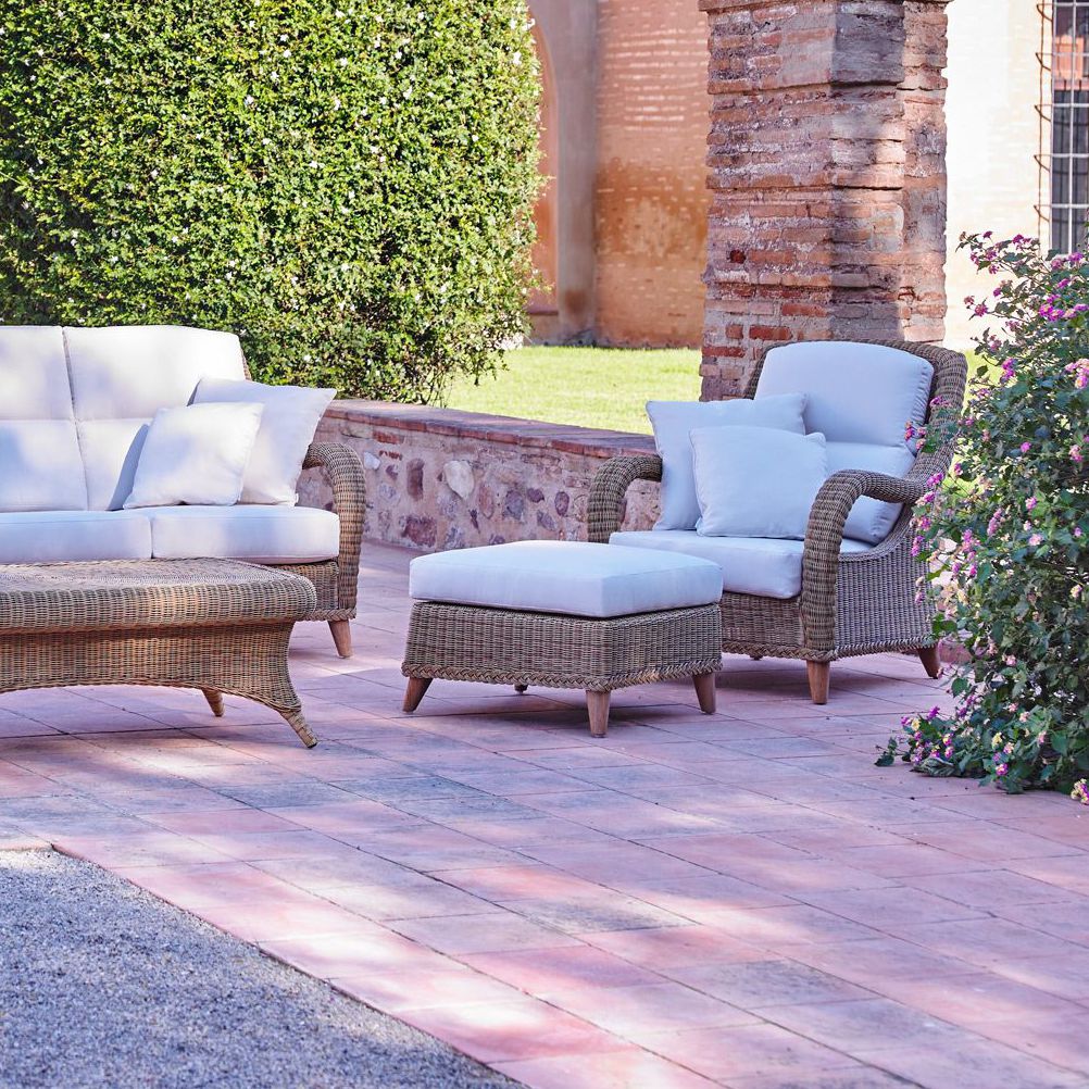 Contemporary footrest KENYA POINT acrylic fabric / synthetic fiber / garden