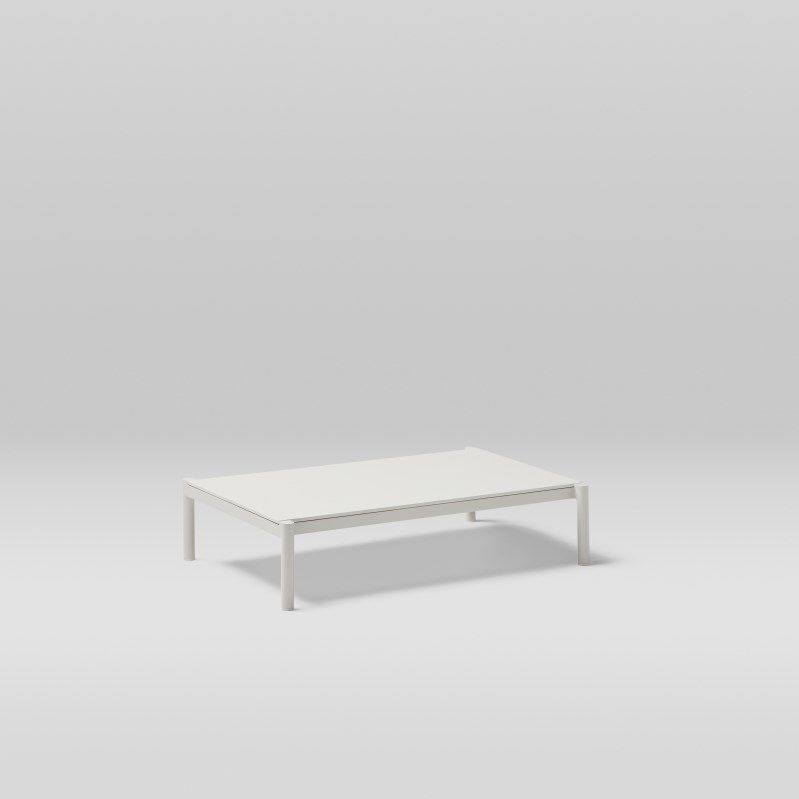Contemporary table - ORIGIN - POINT - aluminum / painted aluminum / wooden