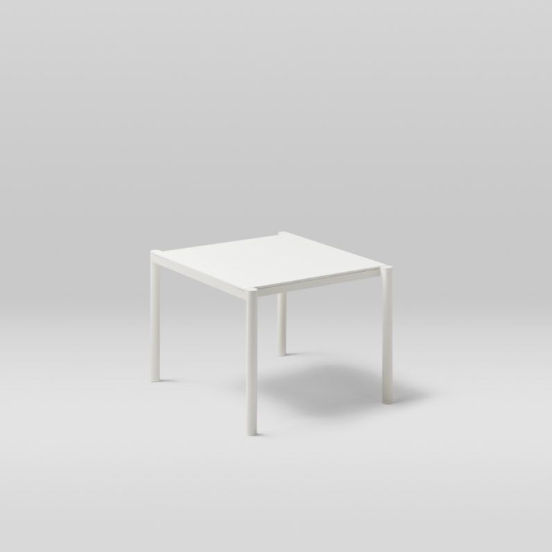 Contemporary table - ORIGIN - POINT - aluminum / painted aluminum / wooden