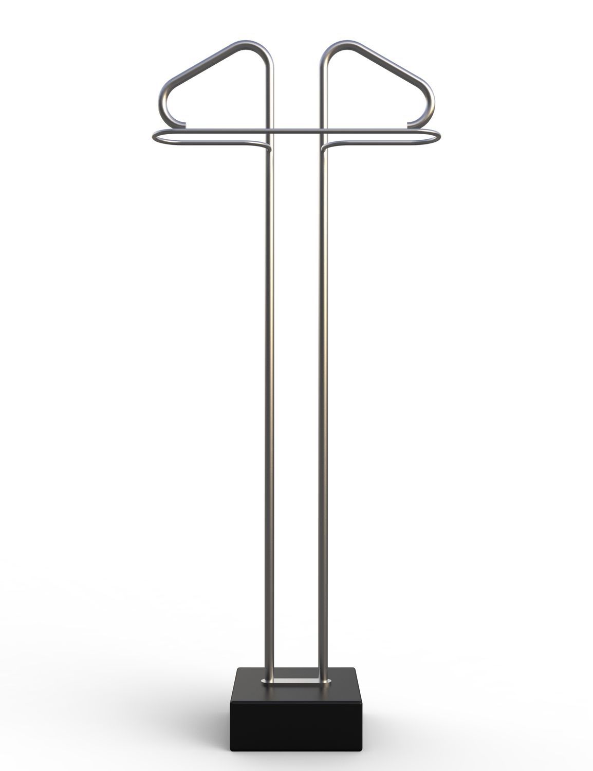 Floormounted valet stand ANGEL 1 INSILVIS contemporary / stainless steel / marble