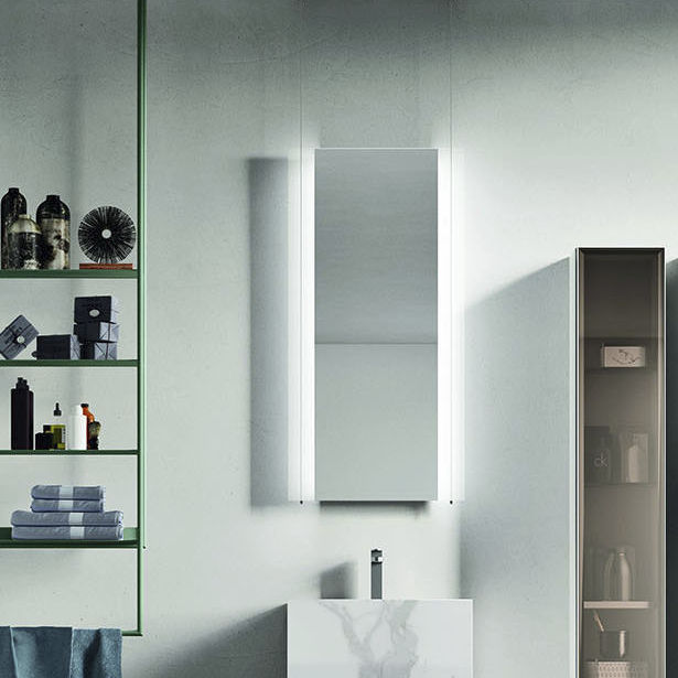 Wall-mounted bathroom mirror - START GATE - ARDECO - contemporary / rectangular / illuminated