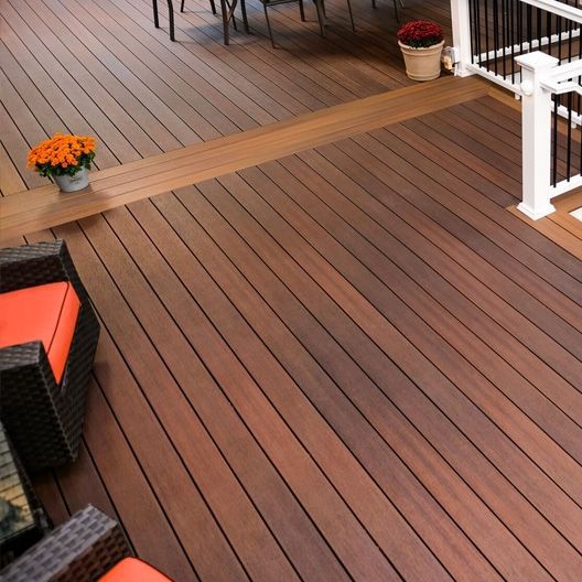 Wood-plastic composite deck board - SYMMETRY - fiberon LLC - wood look / grooved / sustainable