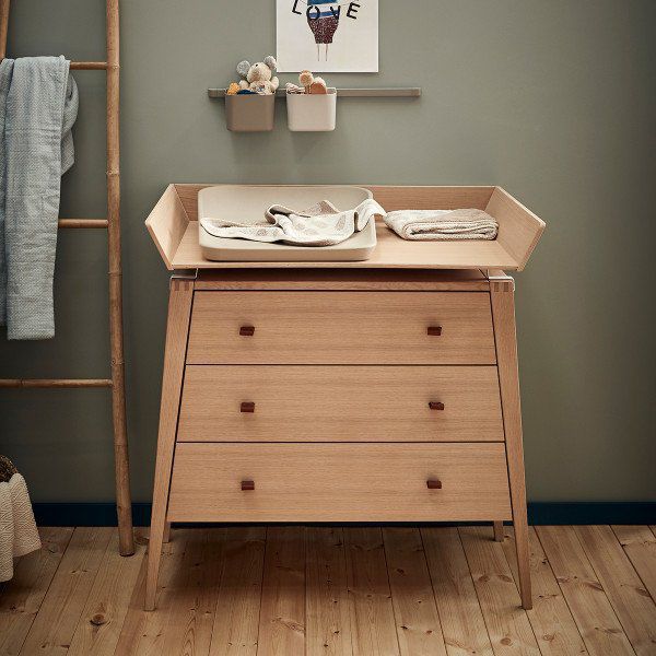 Oak changing table LINEA™ Leander beech / horizontal / baby