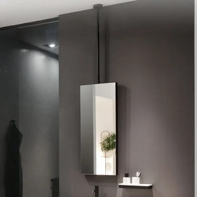 Ceiling Mounted Bathroom Mirror Arcadia Argo Matt Black Ceramica Cielo Contemporary Rectangular Metal Ceiling Mounted Bathroom Mirror, Ceiling Mounted Bathroom Mirror Argo
