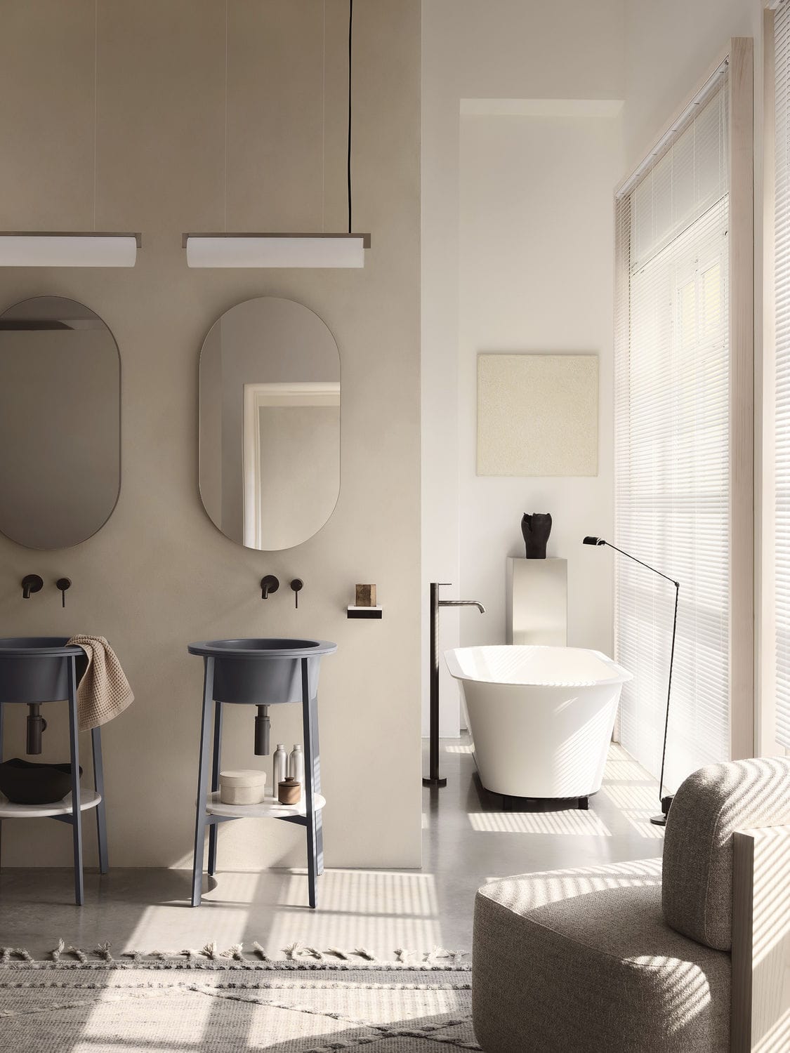 Contemporary bathroom - I CATINI - CEMENTO/BIANCO CARRARA/LIVINGTEC ...