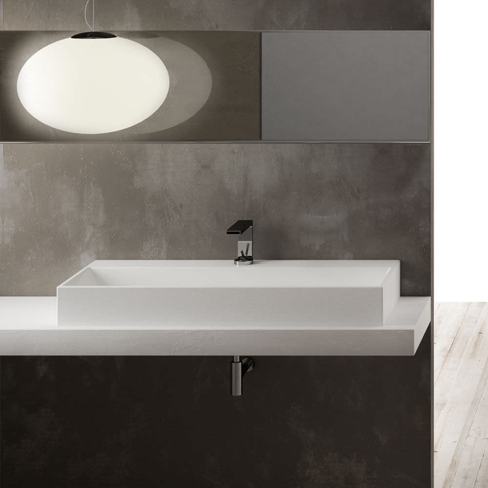 Wall Mounted Washbasin Rectangular Ceramic Contemporary