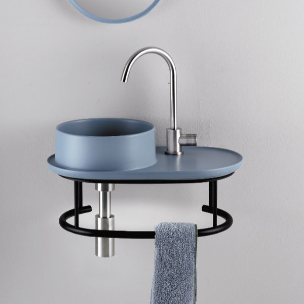 Countertop hand basin L503 A. e T. ITALIA round / ceramic / with