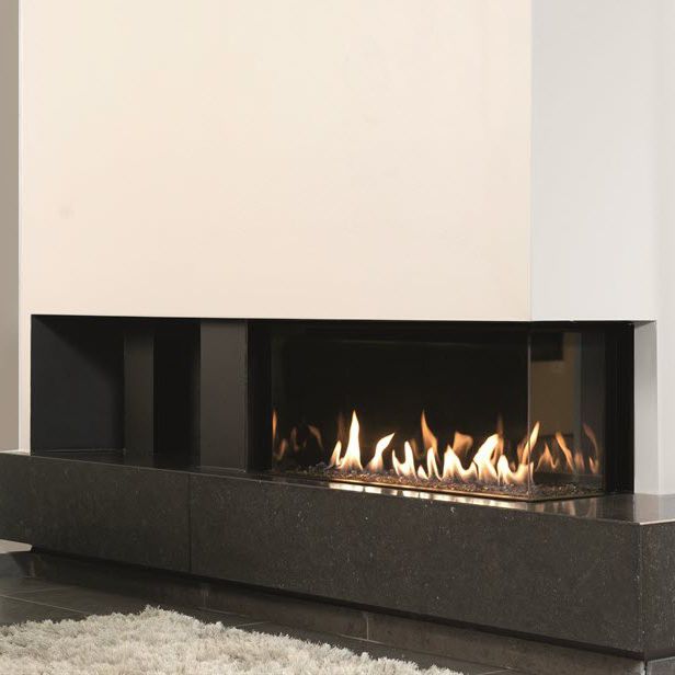 Gas Fireplace Contemporary Closed Hearth Corner Luna
