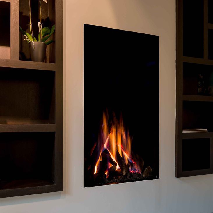 Gas Fireplace Contemporary Closed Hearth Floor Mounted