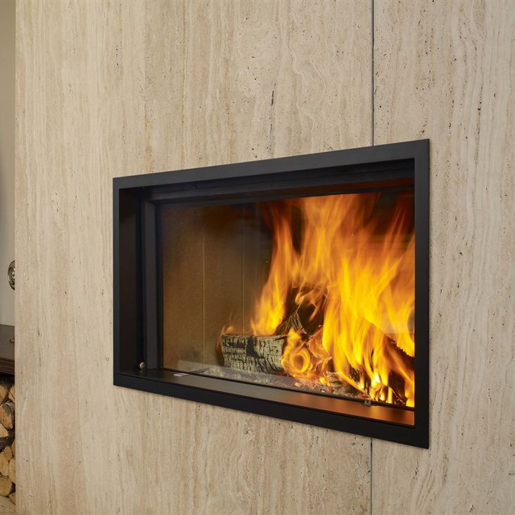 Wood Burning Fireplace Contemporary Closed Hearth Built In