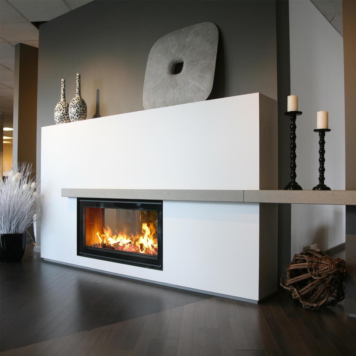 Wood Burning Fireplace Insert Double Sided Venus 850d Green