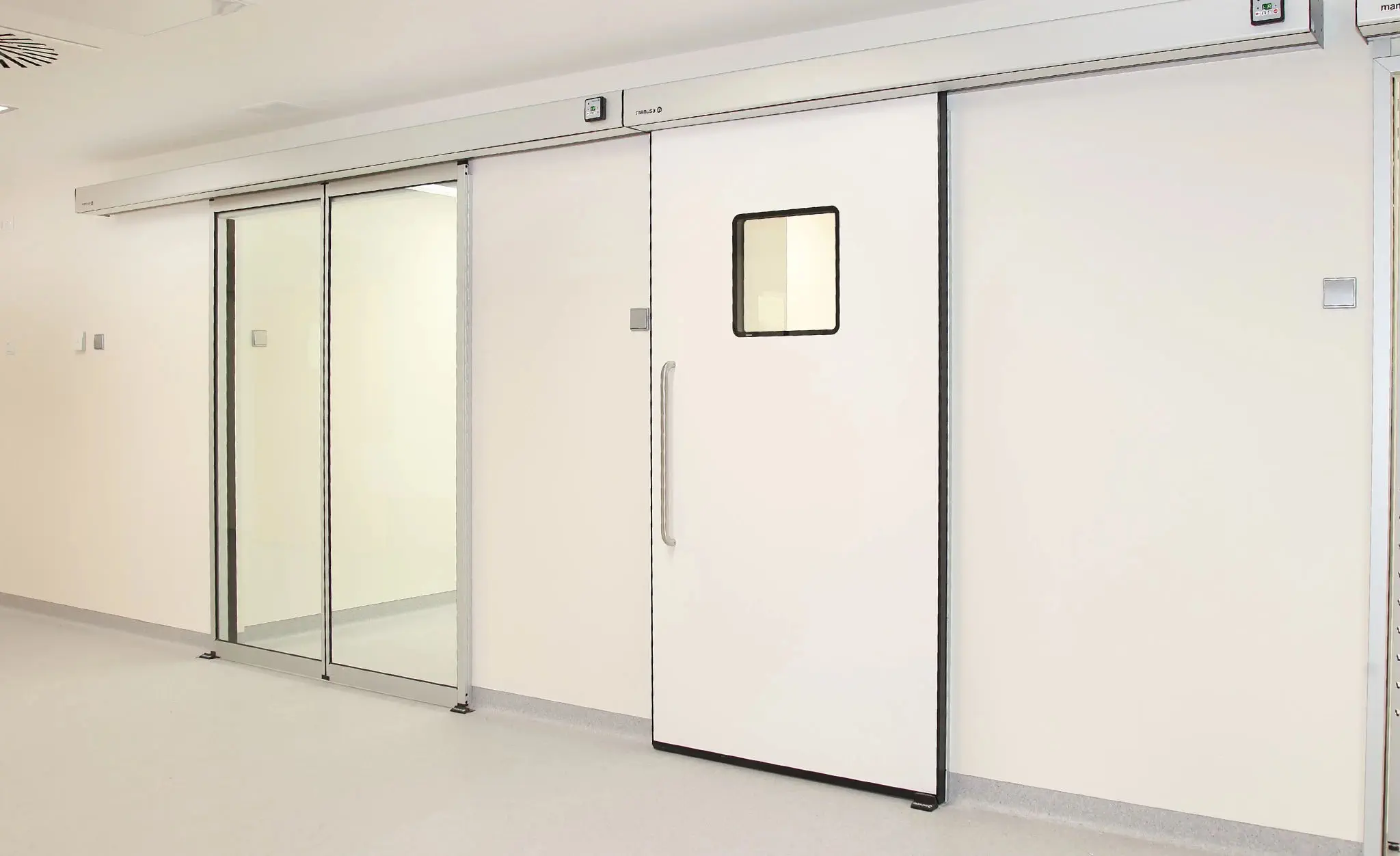 Hermetic door - Manusa - interior / glass / stainless steel