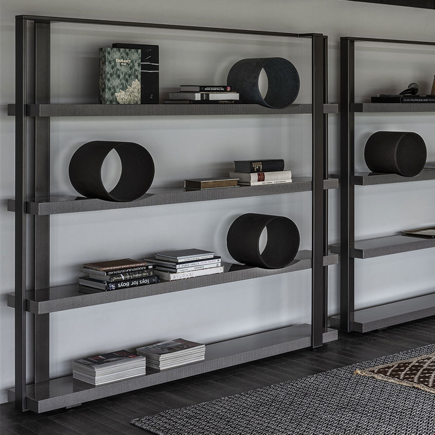 Free-standing bookcase - o - cierre - contemporary / wooden / metal