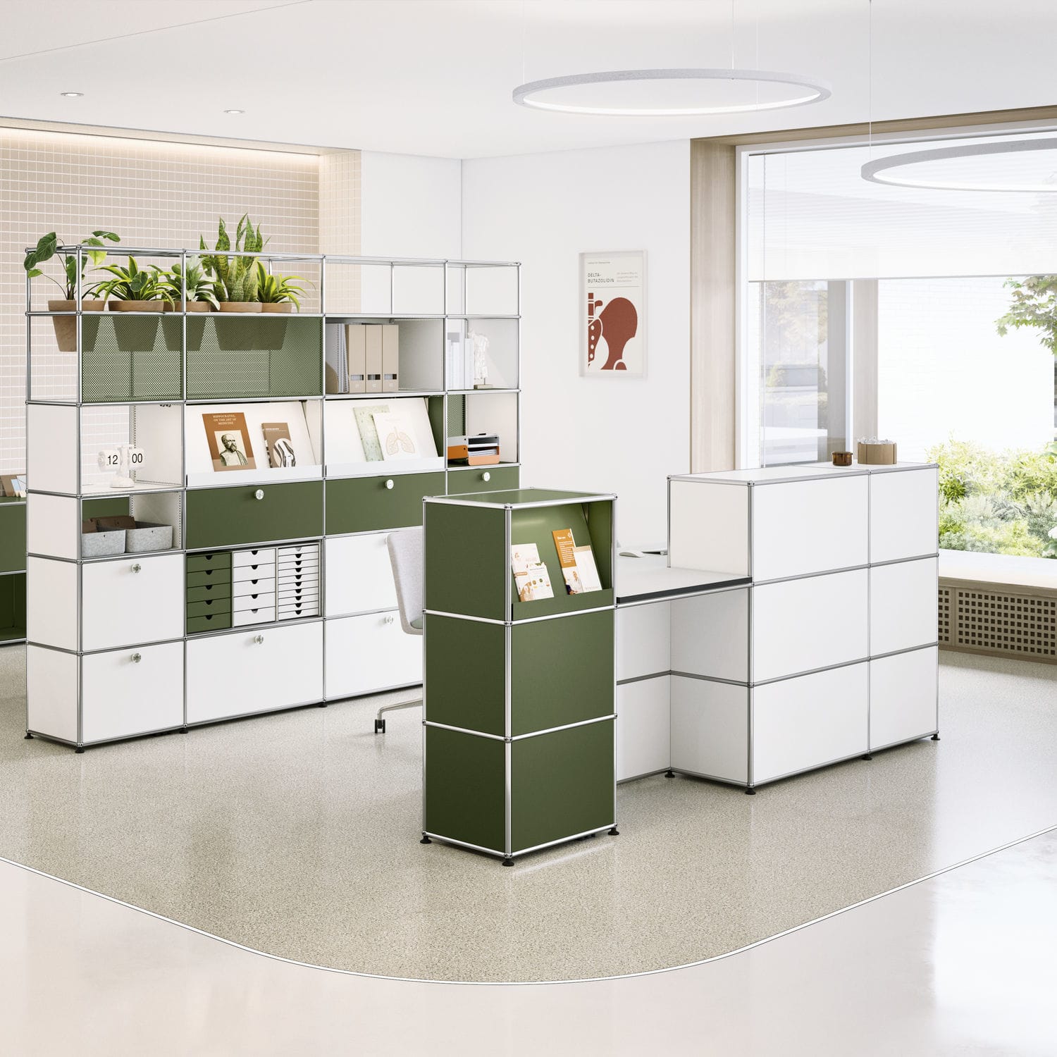 Modular reception desk - USM Haller - USM Modular Furniture - metal