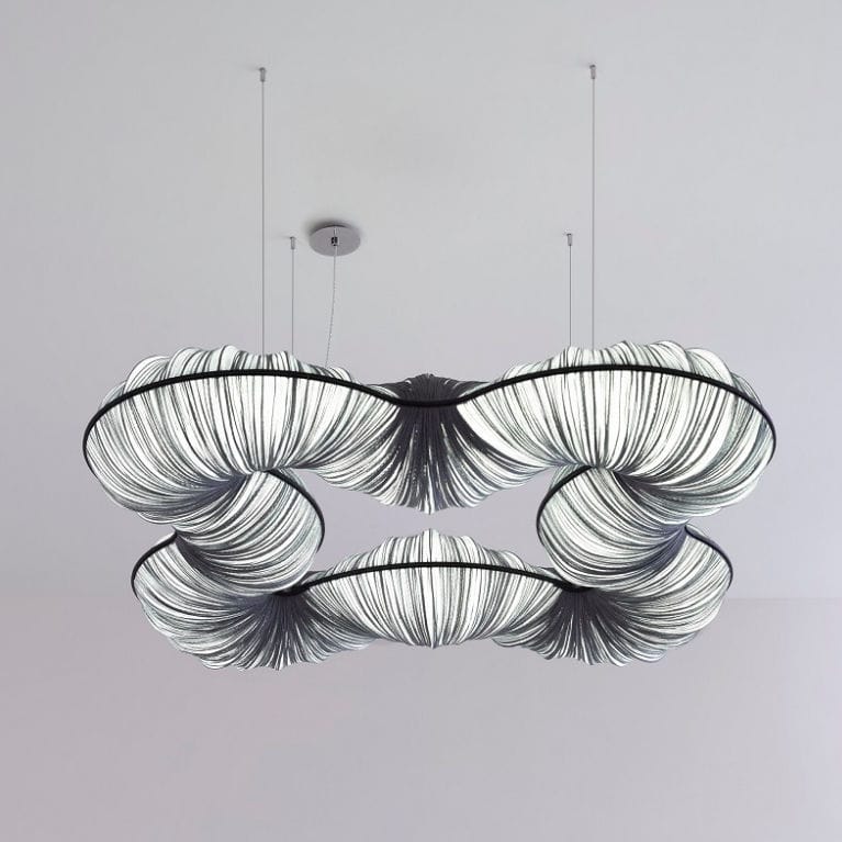 Pendant Lamp Contemporary Metal Silk Morning Glory