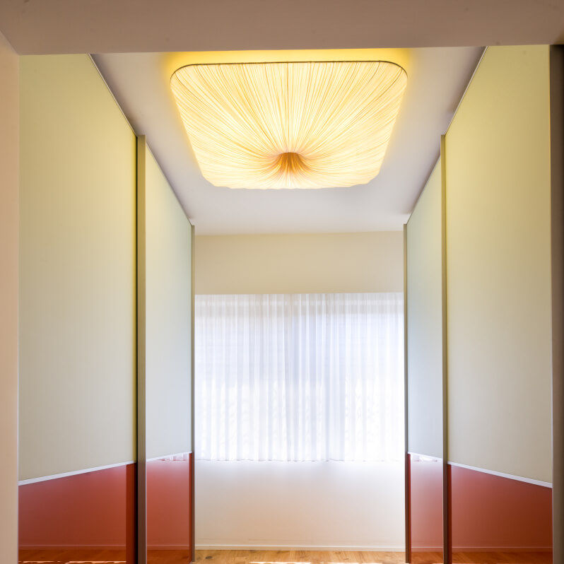 Contemporary Ceiling Light Rectangular Silk Led Nara 122