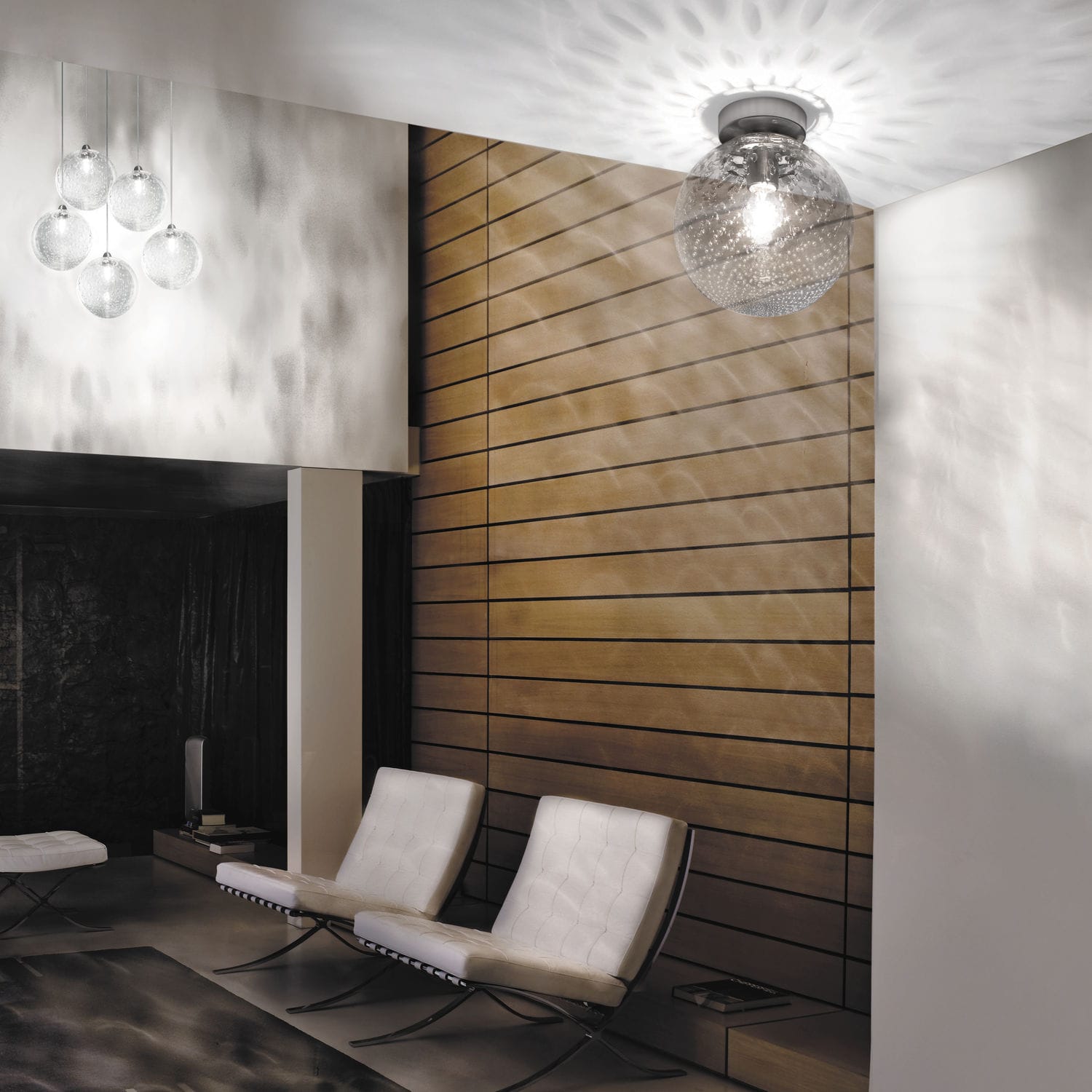 Contemporary Ceiling Light Round Glass Led Bolle Vistosi