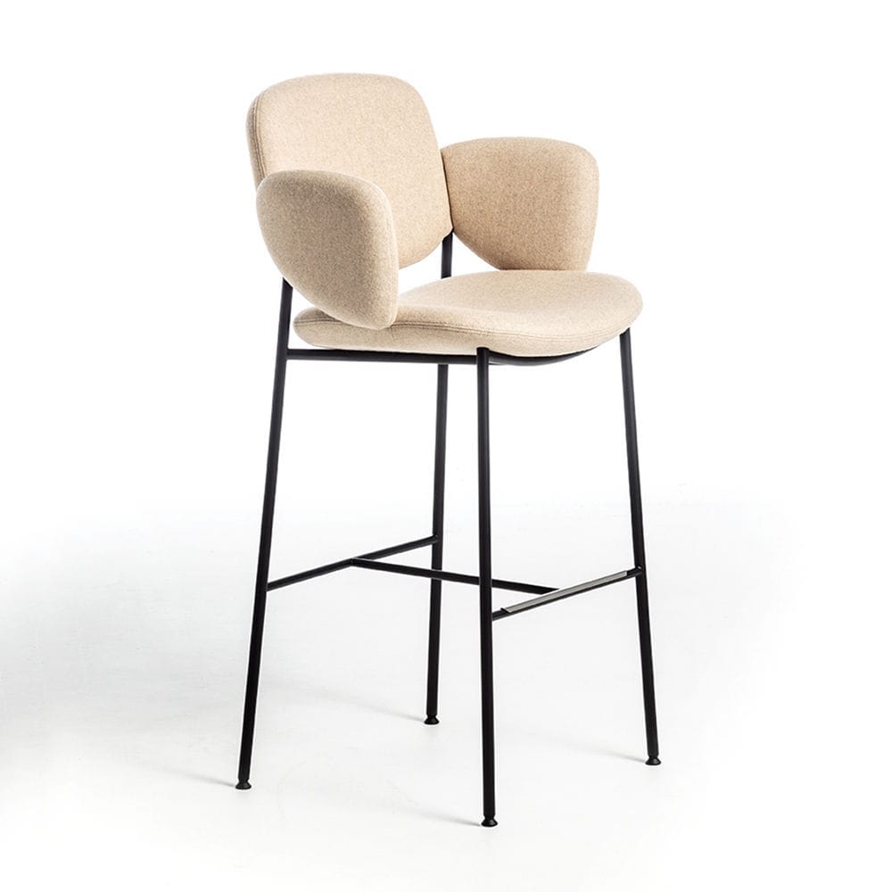 Scandinavian design bar chair MACKA ST arrmet leather / powder