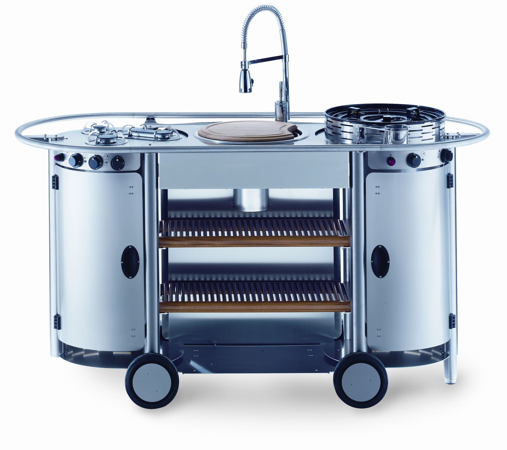 Stainless steel kitchen BONGOS TUS BG 003 LUX Emme Group mobile / outdoor / with handles