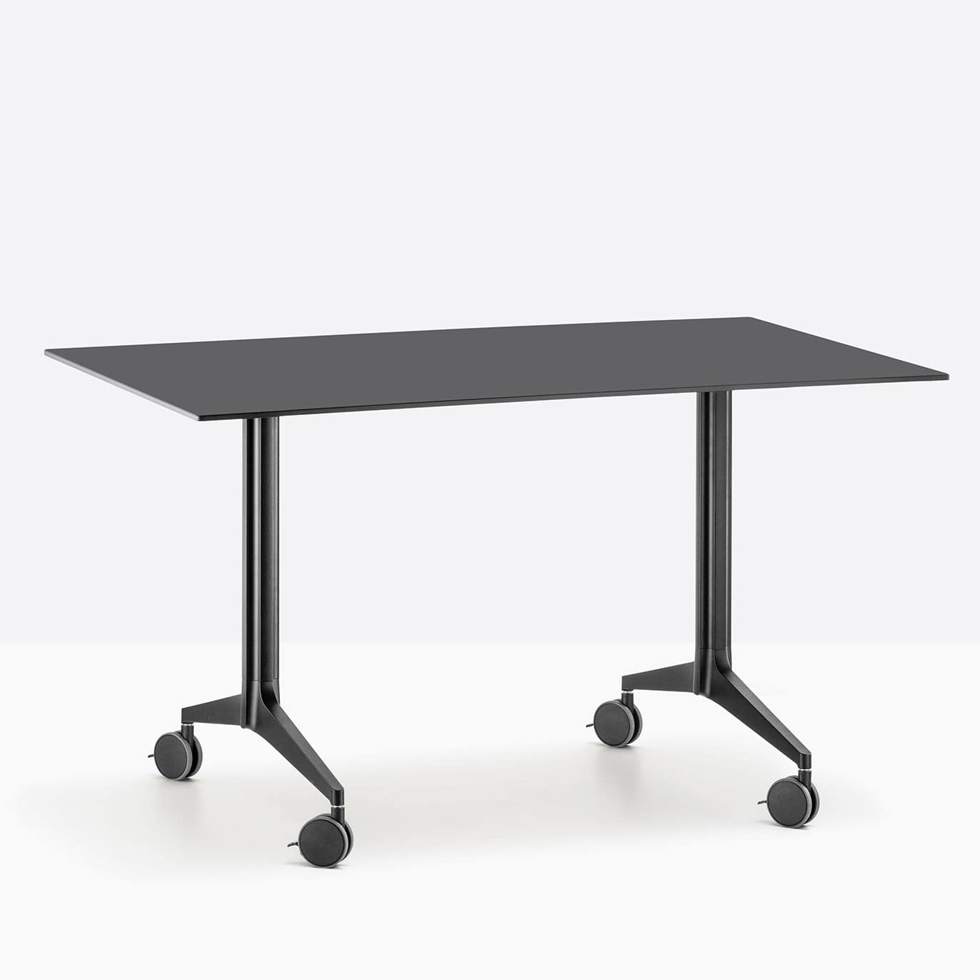 Contemporary Table Ypsilon Tyt Pedrali Laminate Aluminum Base Rectangular