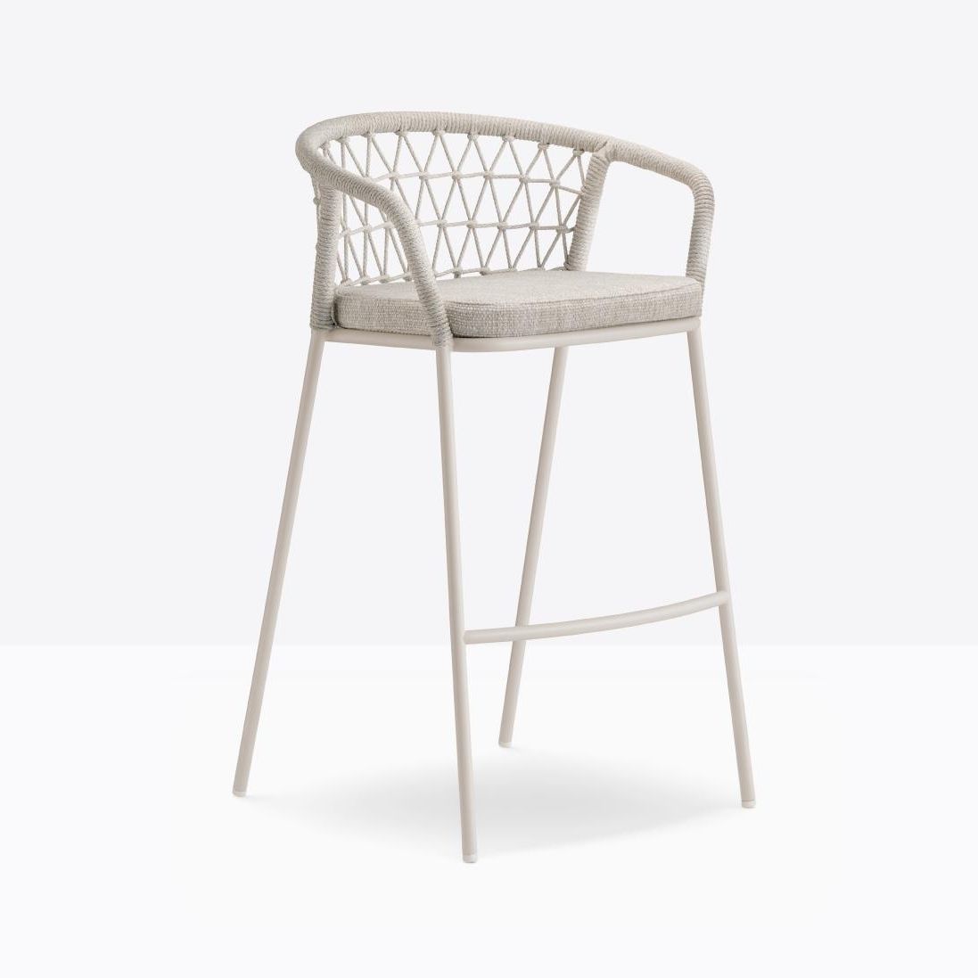 Contemporary bar chair panarea 3678 PEDRALI fabric / rope / steel base