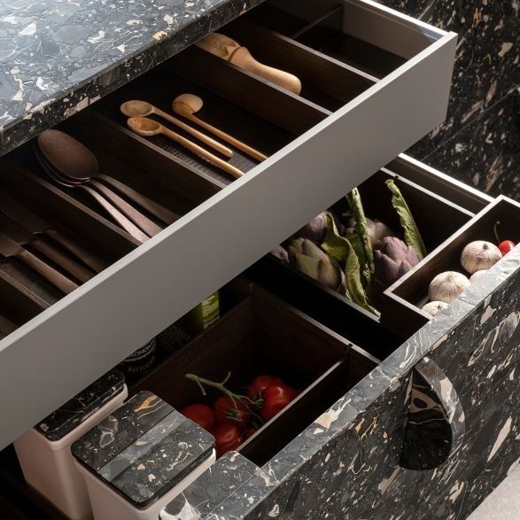 Kitchen drawer POGGENPOHL wooden / with storage compartments