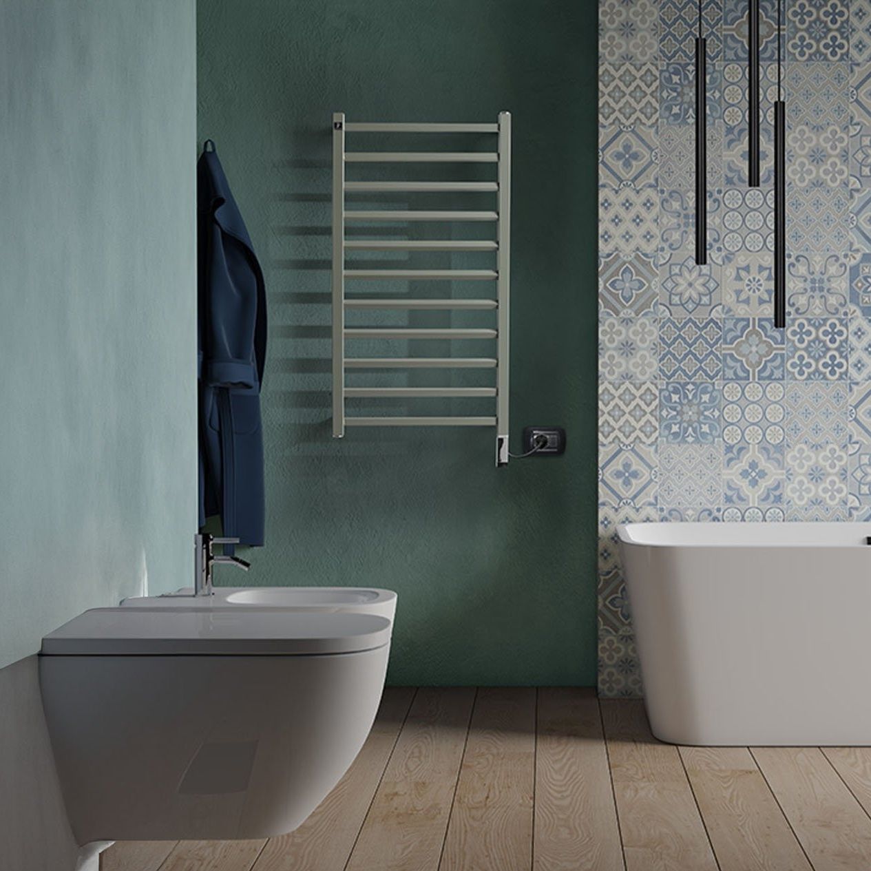 Electric towel radiator - TWIST - DELTACALOR - 300 w / 600 w / contemporary