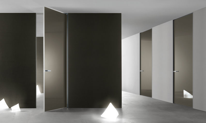 Interior Door Aura Rimadesio Aluminum Two Way Pivoting With Offset Axis