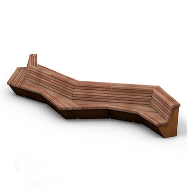 Contemporary public bench - Solid Wing - Streetlife - wooden / thermo ...